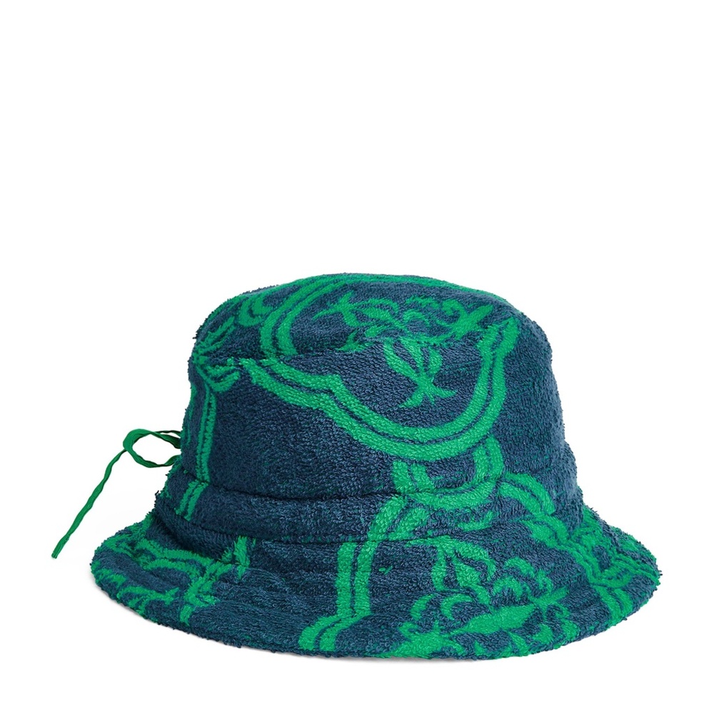 ZIMMERMAN Jacquard Bucket Hat Blue Green Terri Cloth NEW